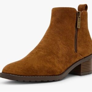 Anne Klein Tan Suede Ankle Booties